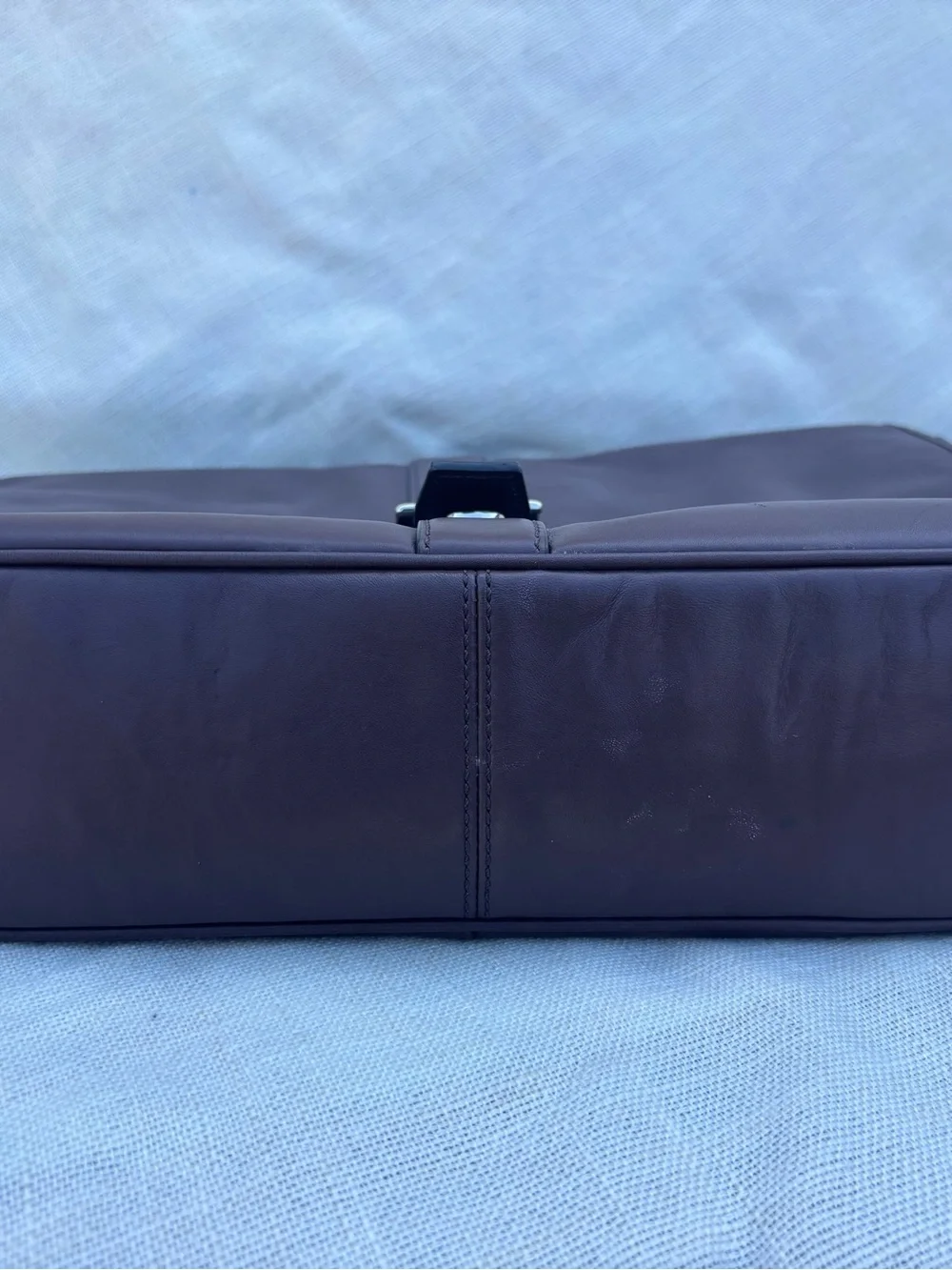 Coach Dark Brown Leather Briefcase with brown Strap